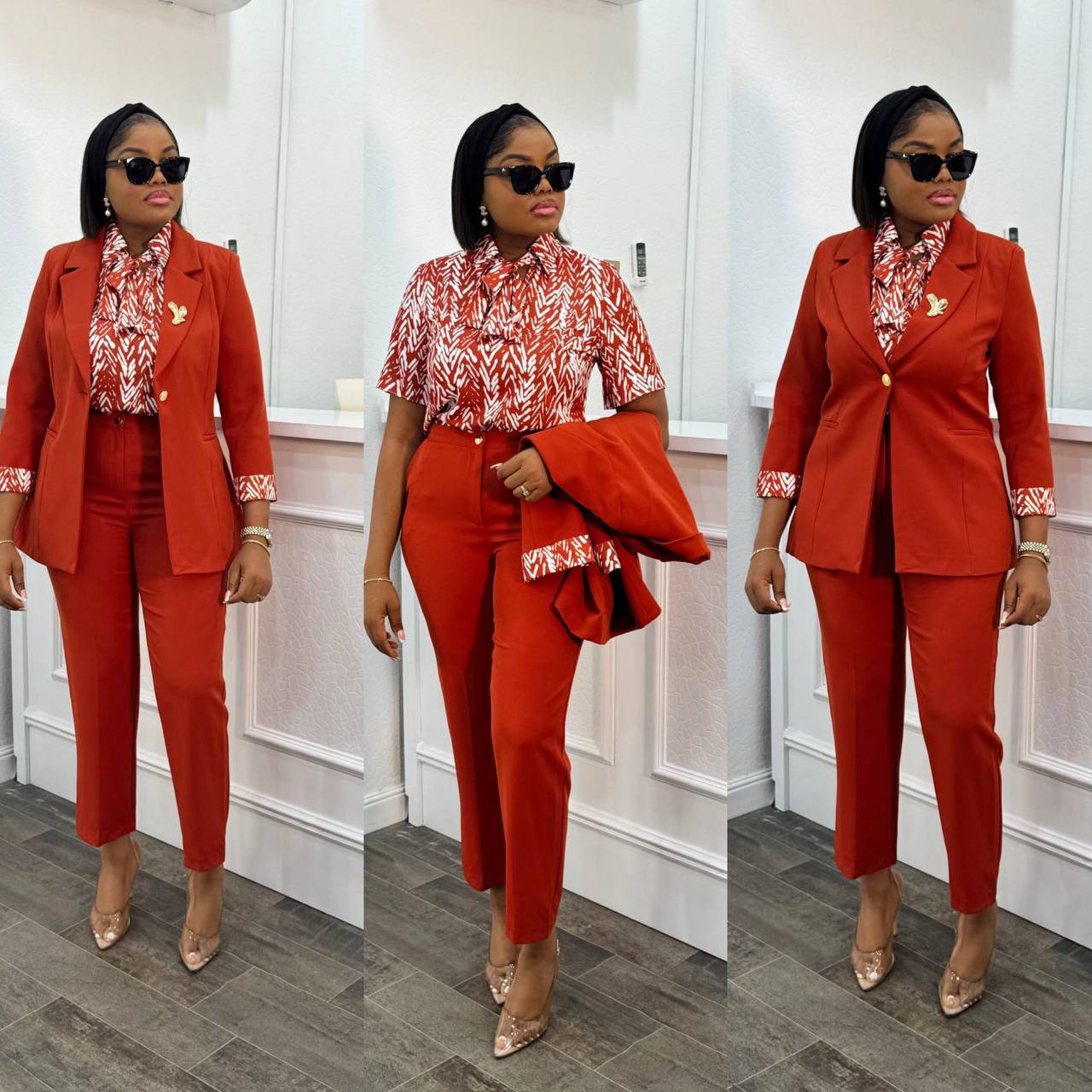 Jacket - Blouse- Pants 3 pieces set  42-48